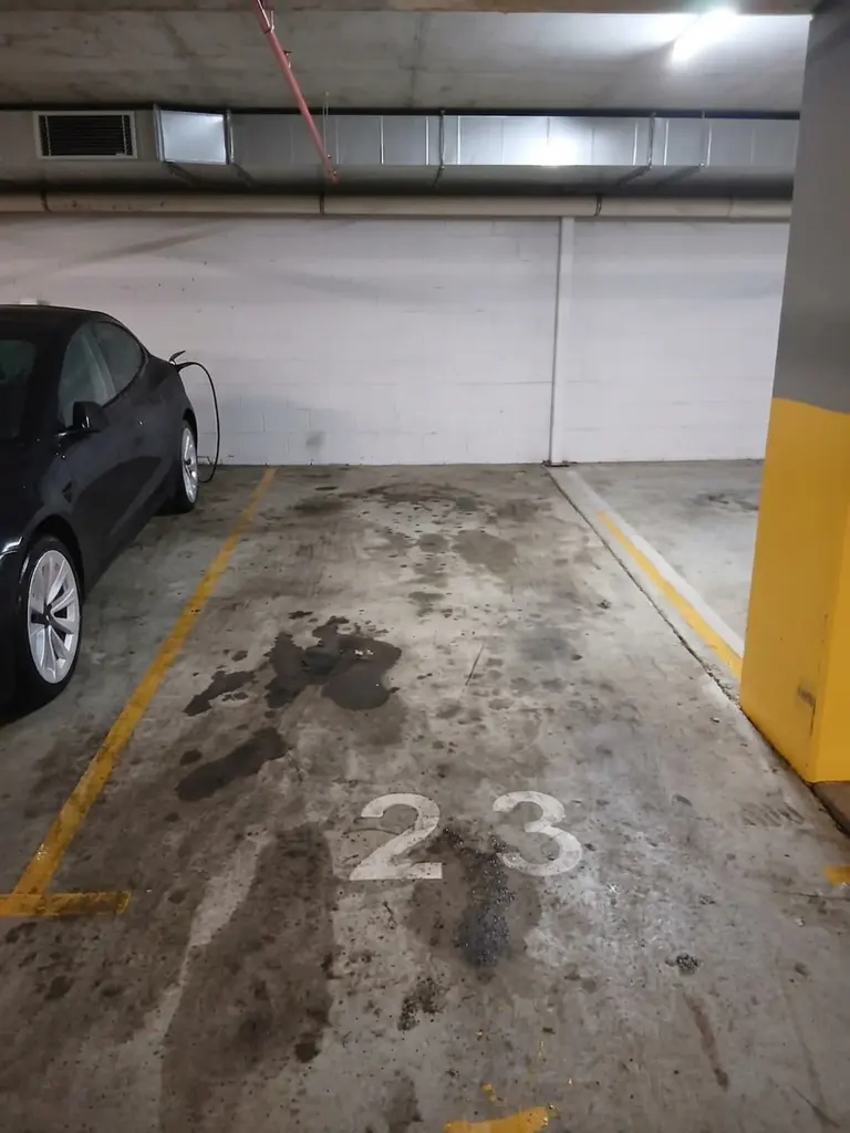 Car park bay pressure clean — before